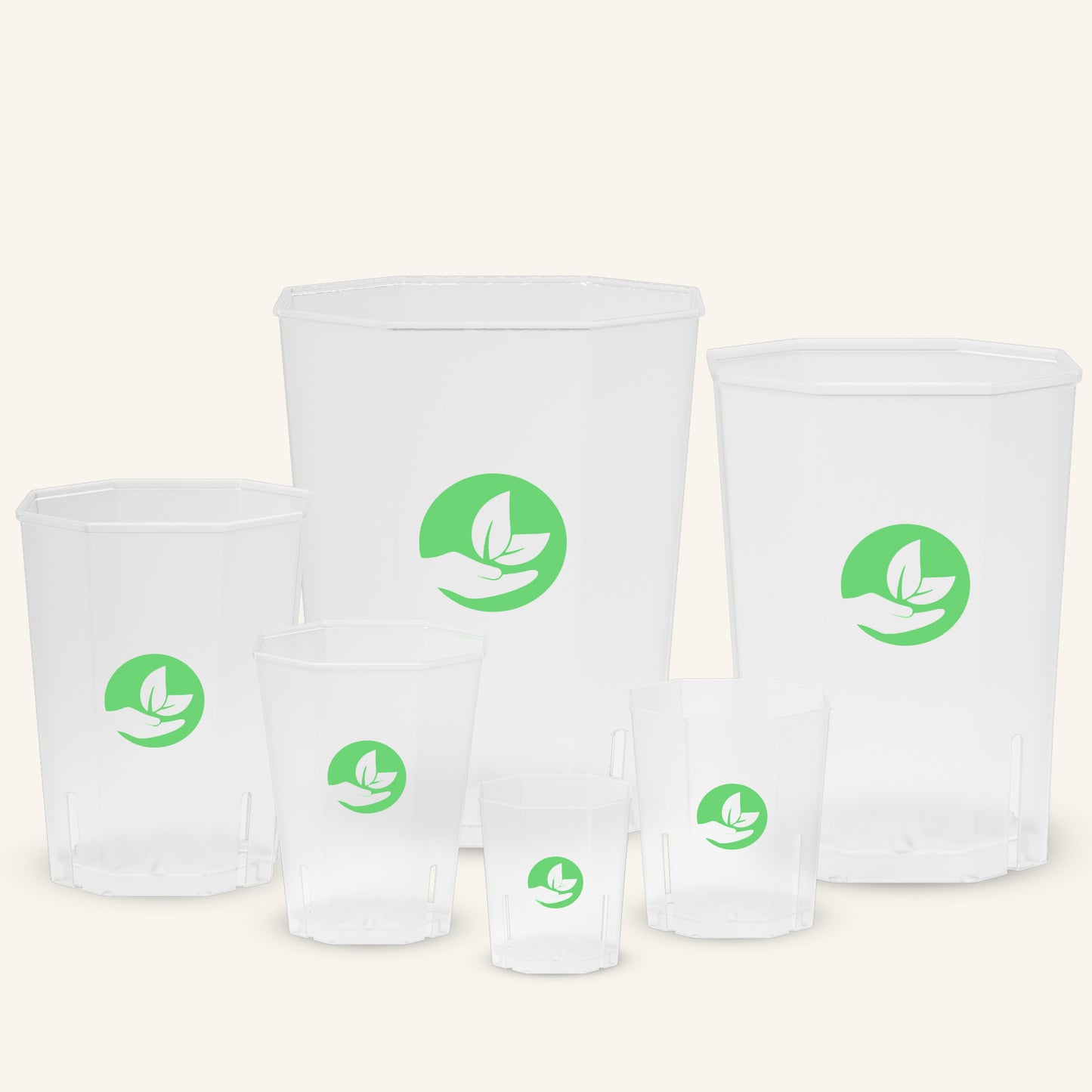 Quadratische durchsichtige Pflanztöpfe